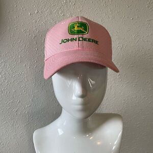 Pink Polka Dot John Deere Baseball Hat